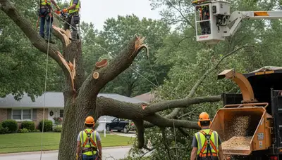 Emergency tree removal service in Saint Louis, MO after storm damage or fallen trees