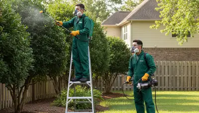 Professional tree care technician providing tick control service in Saint Louis, MO