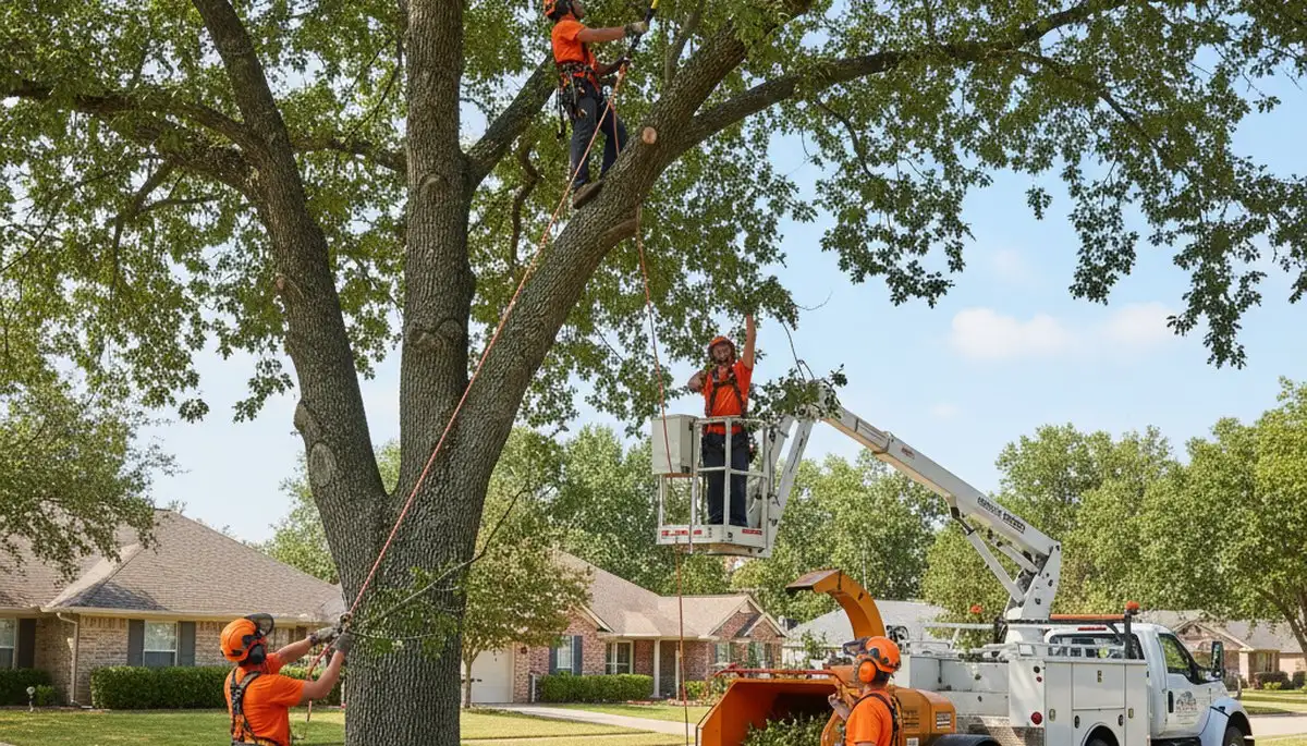 Arbor Tree Care crew trimming a tree in Saint Louis, MO for safer, healthier growth