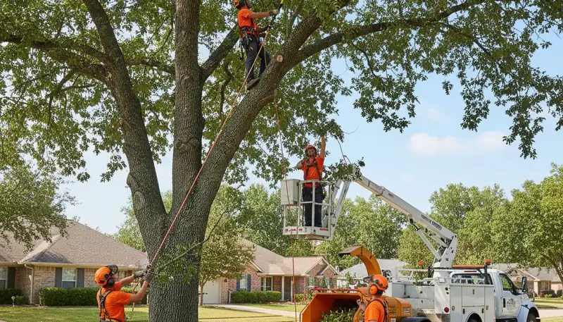 Arbor Tree Care crew trimming a tree in Saint Louis, MO for safer, healthier growth